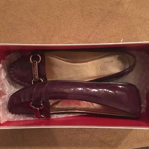 Coach Patent Leather Purple Loafers SZ 8.5